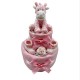 Pink/White Giraffe 2 Tier Nappy Cake