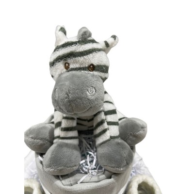 Unisex Zebra 2 Tier Nappy Cake