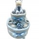 Blue/White Giraffe 2 Tier Nappy Cake