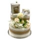 Flowers and Lace Neutral Nappy Cake 