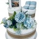 Flowers And Lace Blue Nappy Cake