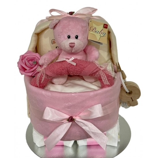 Pink Nappy Cake Pram