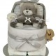 Grey Nappy Cake Pram