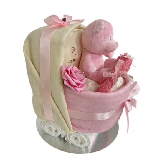 Pink Nappy Cake Pram