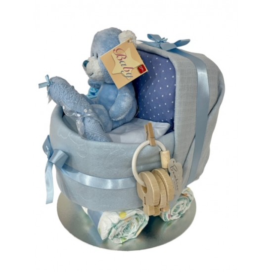 Nappy Cake Pram Blue