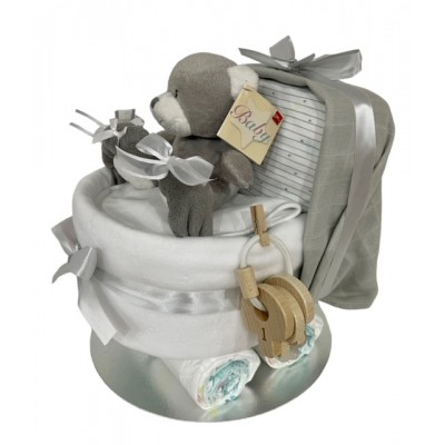 Grey Nappy Cake Pram