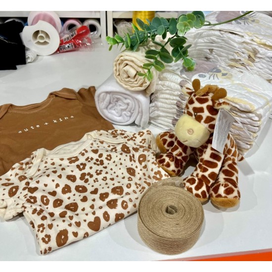 A Giraffe Is Born - 2 Tier Nappy Cake 