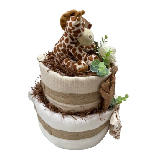 A Giraffe Is Born - 2 Tier Nappy Cake 