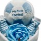 Baby’s First Football Nappy Cake - Blue