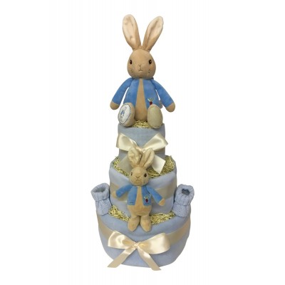 Three Tier Nappy Cake with Peter Rabbit