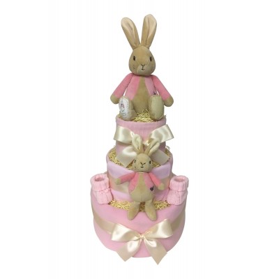 Three Tier Nappy Cake with Flopsy Bunny