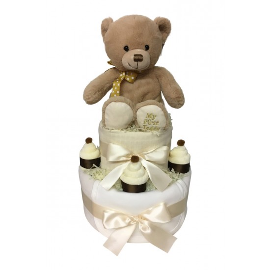 My First Teddy 2 Tier Nappy Cake