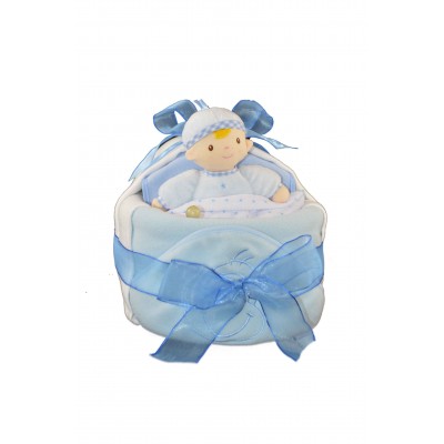 Little Boy Blue Nappy Cake Crib