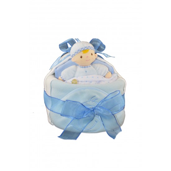 Little Boy Blue Nappy Cake Crib