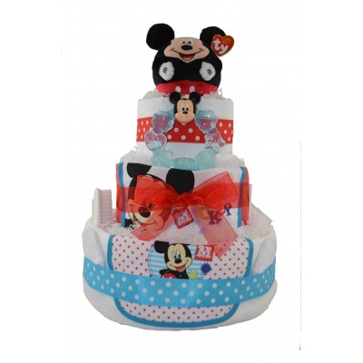 Three Tier Nappy Cake With Mickey Mouse 