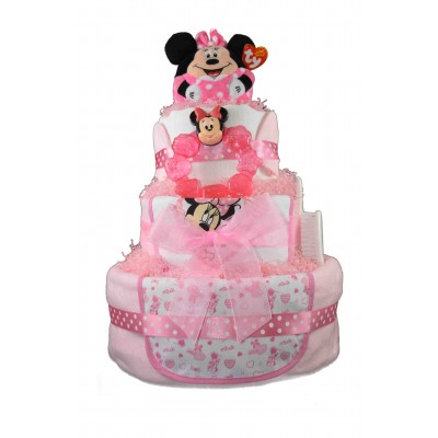 Three Tier Nappy Cake With Minnie Mouse