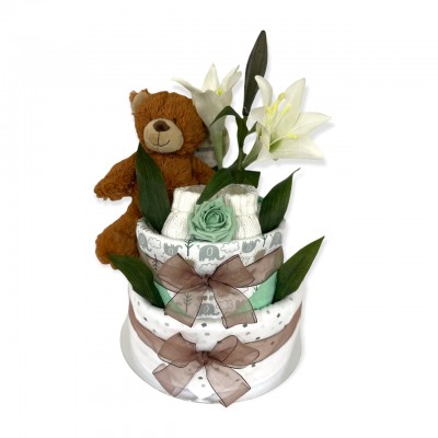 Rusty Bear Nappy Cake 2 Tier