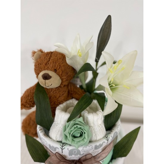 Rusty Bear Nappy Cake 2 Tier