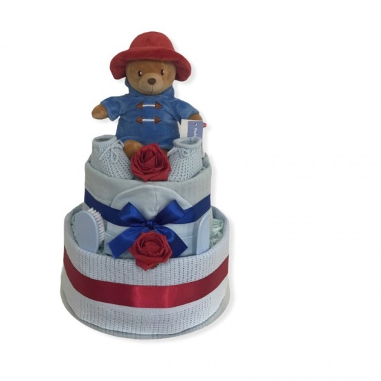 Nappy Cake 2 Tier with Paddington Bear