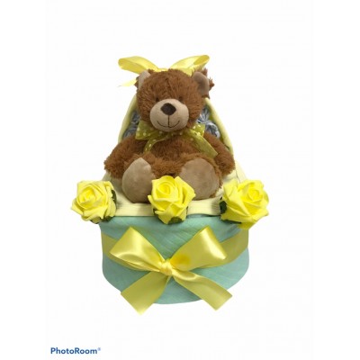 Little Brown Bear Nappy Cake Crib