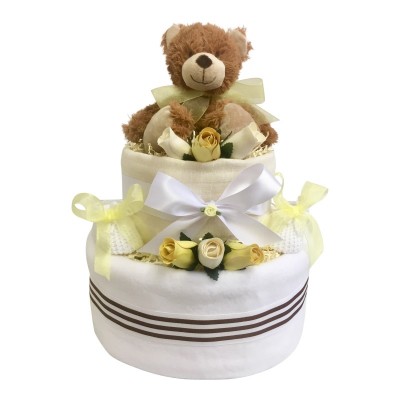 Little Brown Bear 2 Tier Nappy Cake